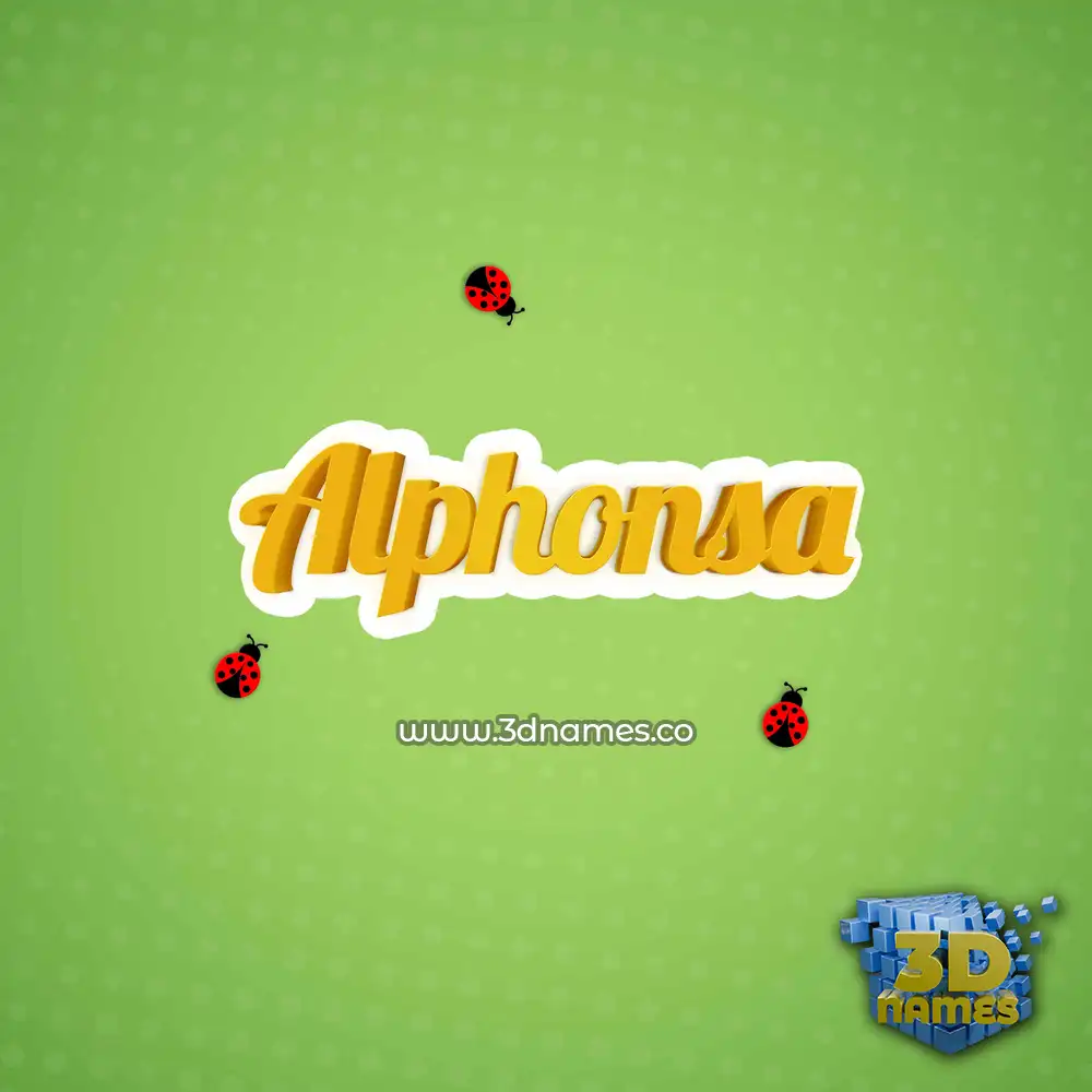 alphonsa in Ladybugs style - 3D name wallpaper