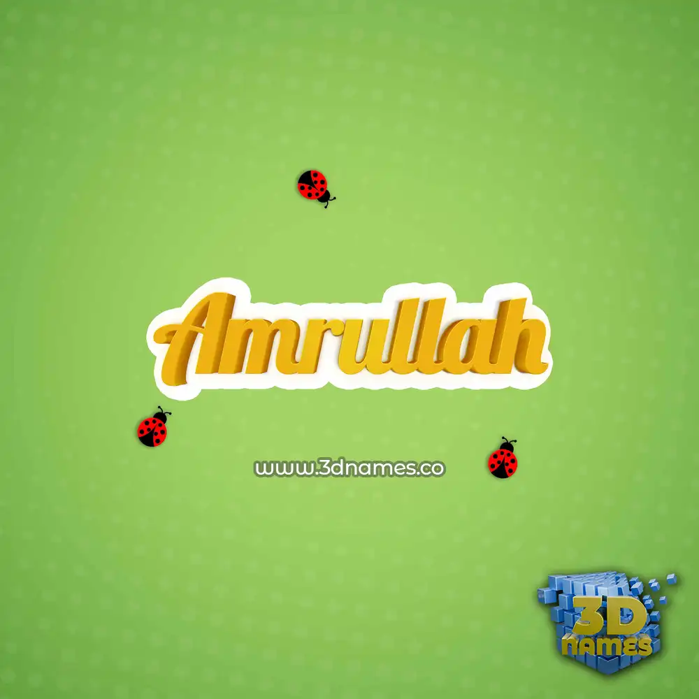 amrullah in Ladybugs style - 3D name wallpaper
