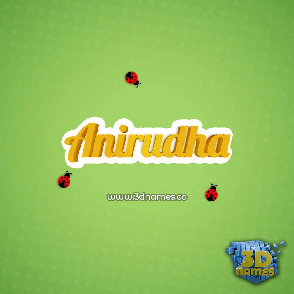 anirudha in Ladybugs style - 3D name wallpaper