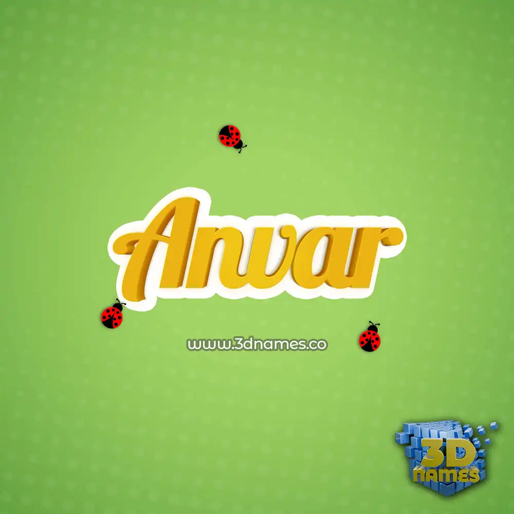 anvar in Ladybugs style - 3D name wallpaper