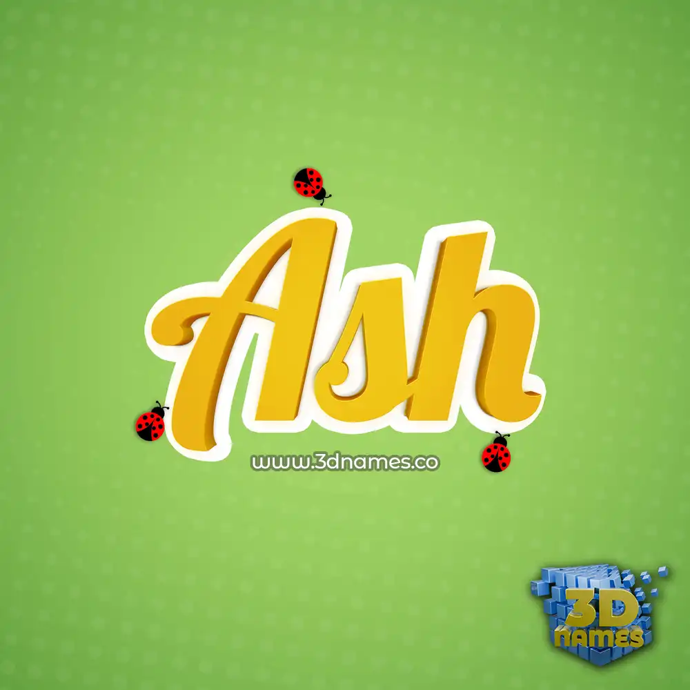 ash in Ladybugs style - 3D name wallpaper