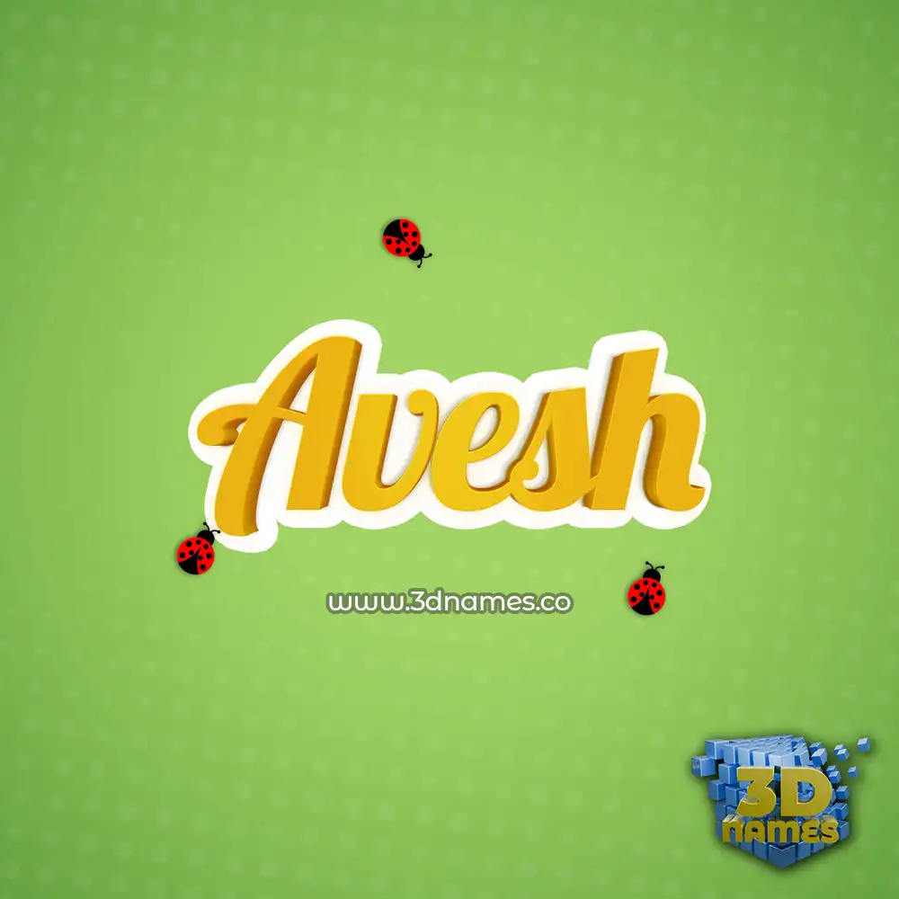 avesh in Ladybugs style - 3D name wallpaper