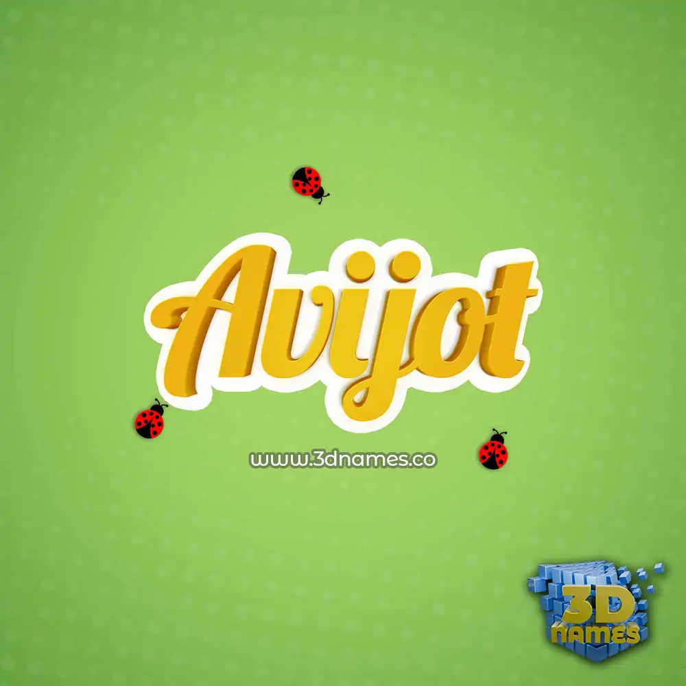 avijot in Ladybugs style - 3D name wallpaper