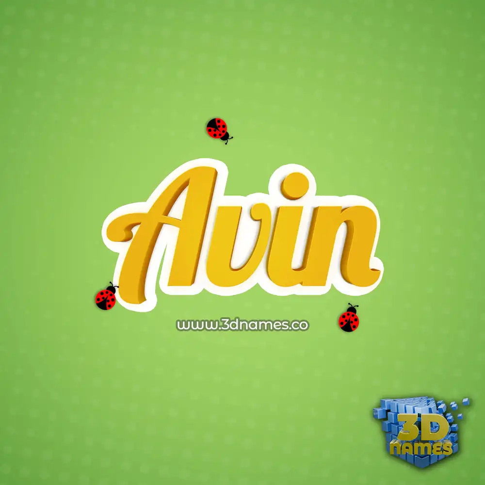 avin in Ladybugs style - 3D name wallpaper