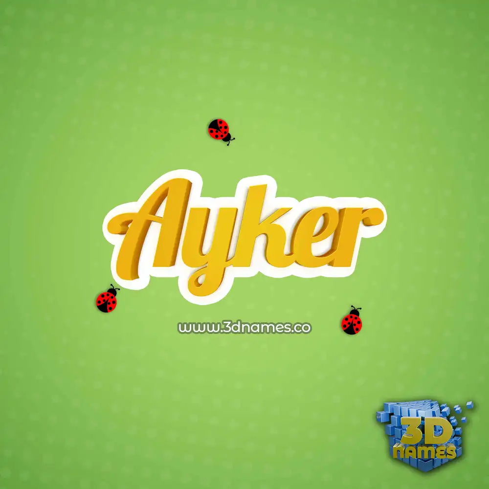 ayker in Ladybugs style - 3D name wallpaper ayker in Ladybugs style - 3D name wallpaper