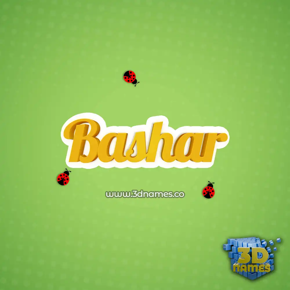bashar in Ladybugs style - 3D name wallpaper