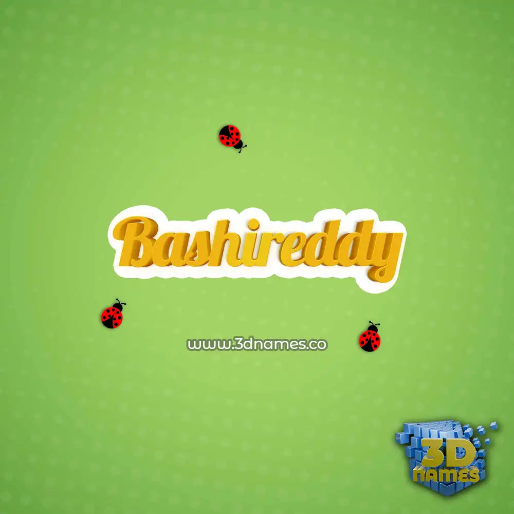 bashireddy in Ladybugs style - 3D name wallpaper bashireddy in Ladybugs style - 3D name wallpaper
