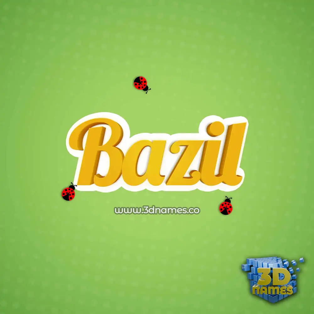 bazil in Ladybugs style - 3D name wallpaper