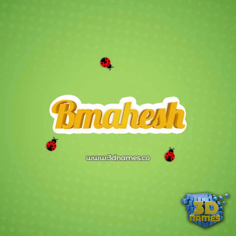 bmahesh in Ladybugs style - 3D name wallpaper