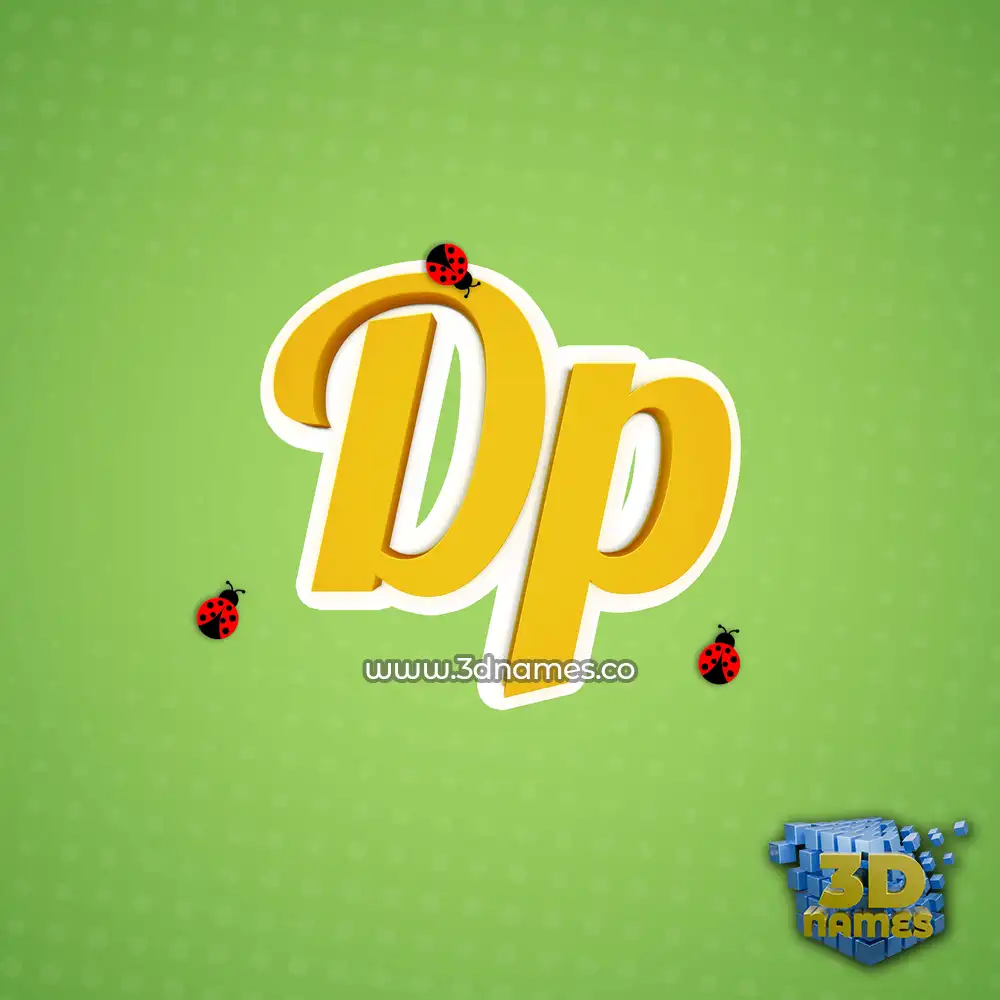 dp in Ladybugs style - 3D name wallpaper