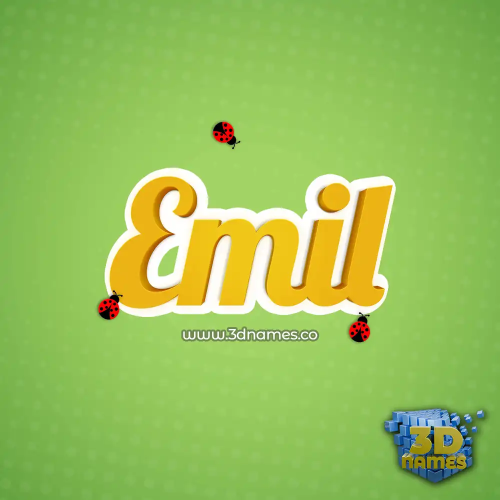 emil in Ladybugs style - 3D name wallpaper