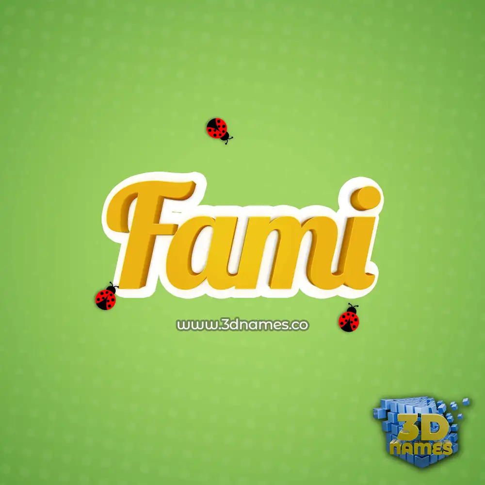fami in Ladybugs style - 3D name wallpaper fami in Ladybugs style - 3D name wallpaper