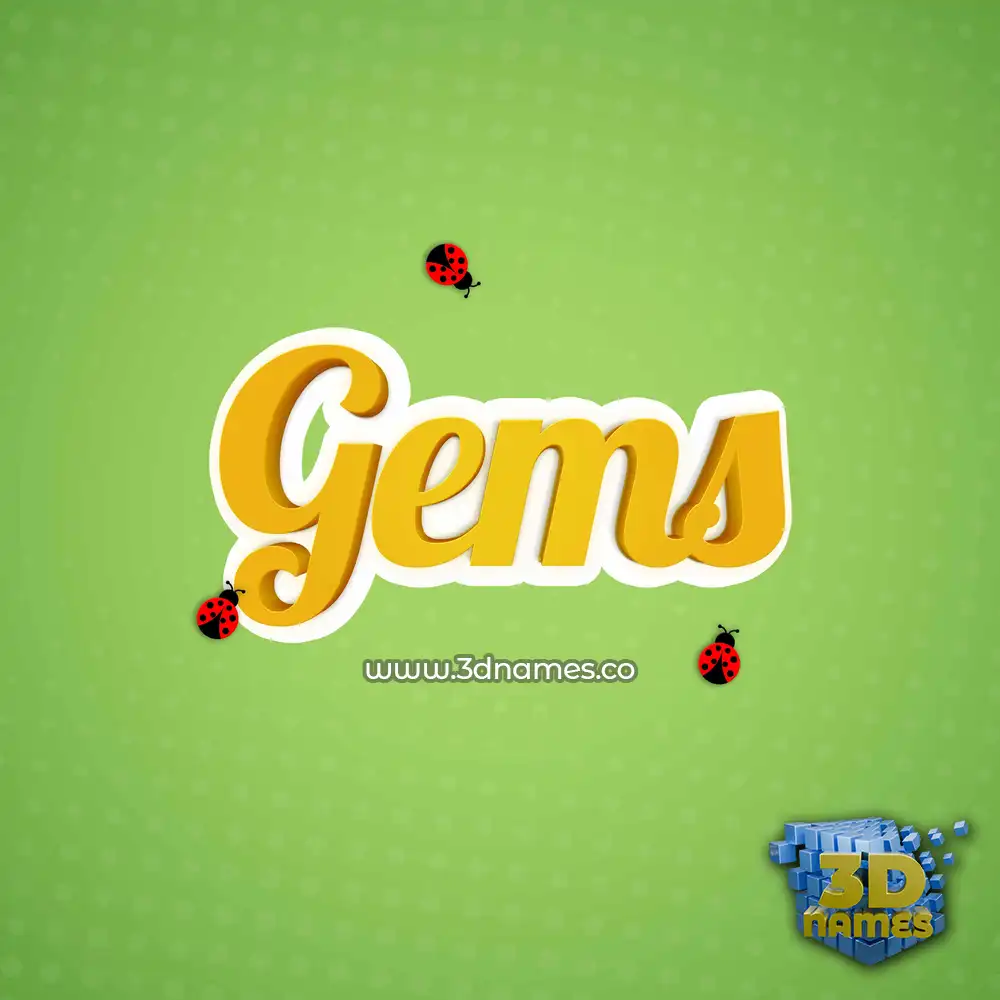 gems in Ladybugs style - 3D name wallpaper