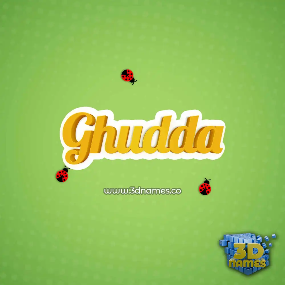 ghudda in Ladybugs style - 3D name wallpaper