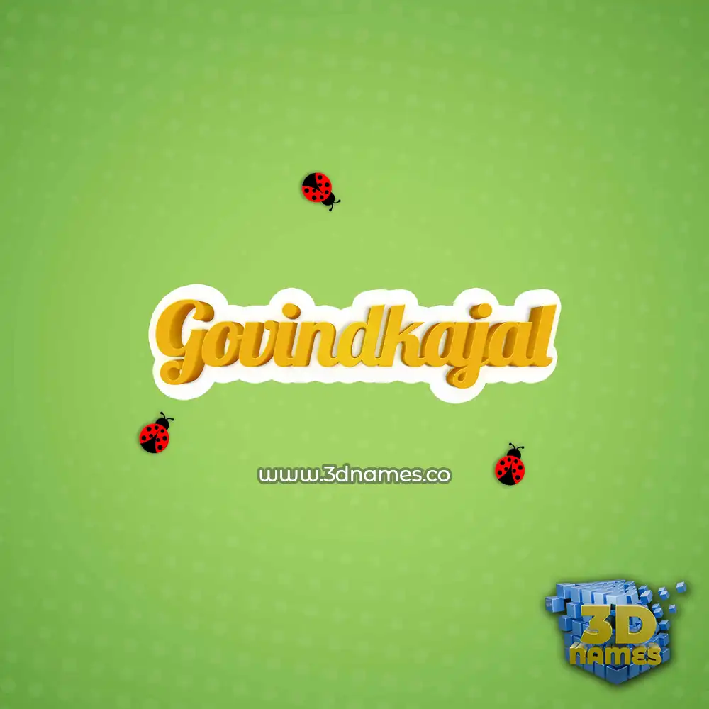govindkajal in Ladybugs style - 3D name wallpaper