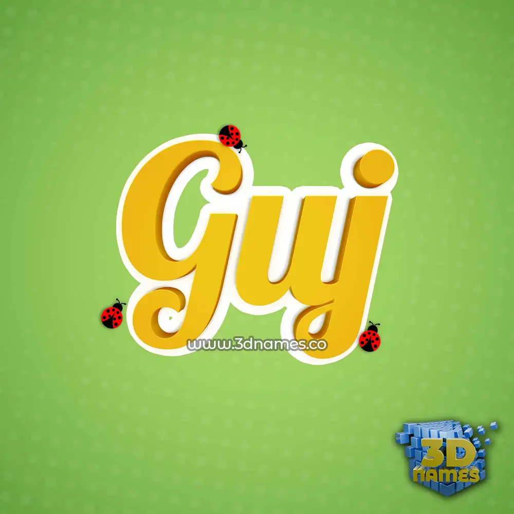guj in Ladybugs style - 3D name wallpaper