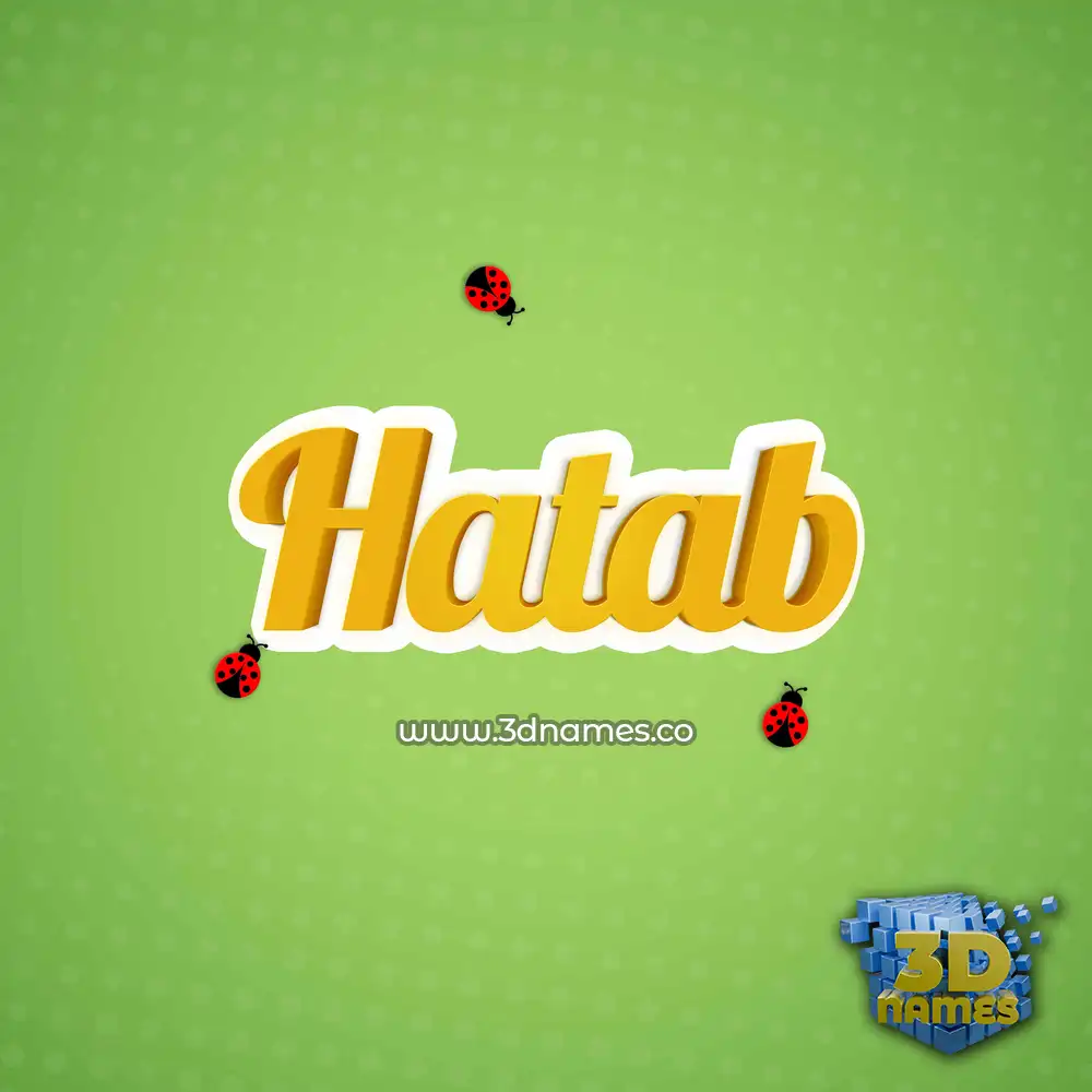 hatab in Ladybugs style - 3D name wallpaper