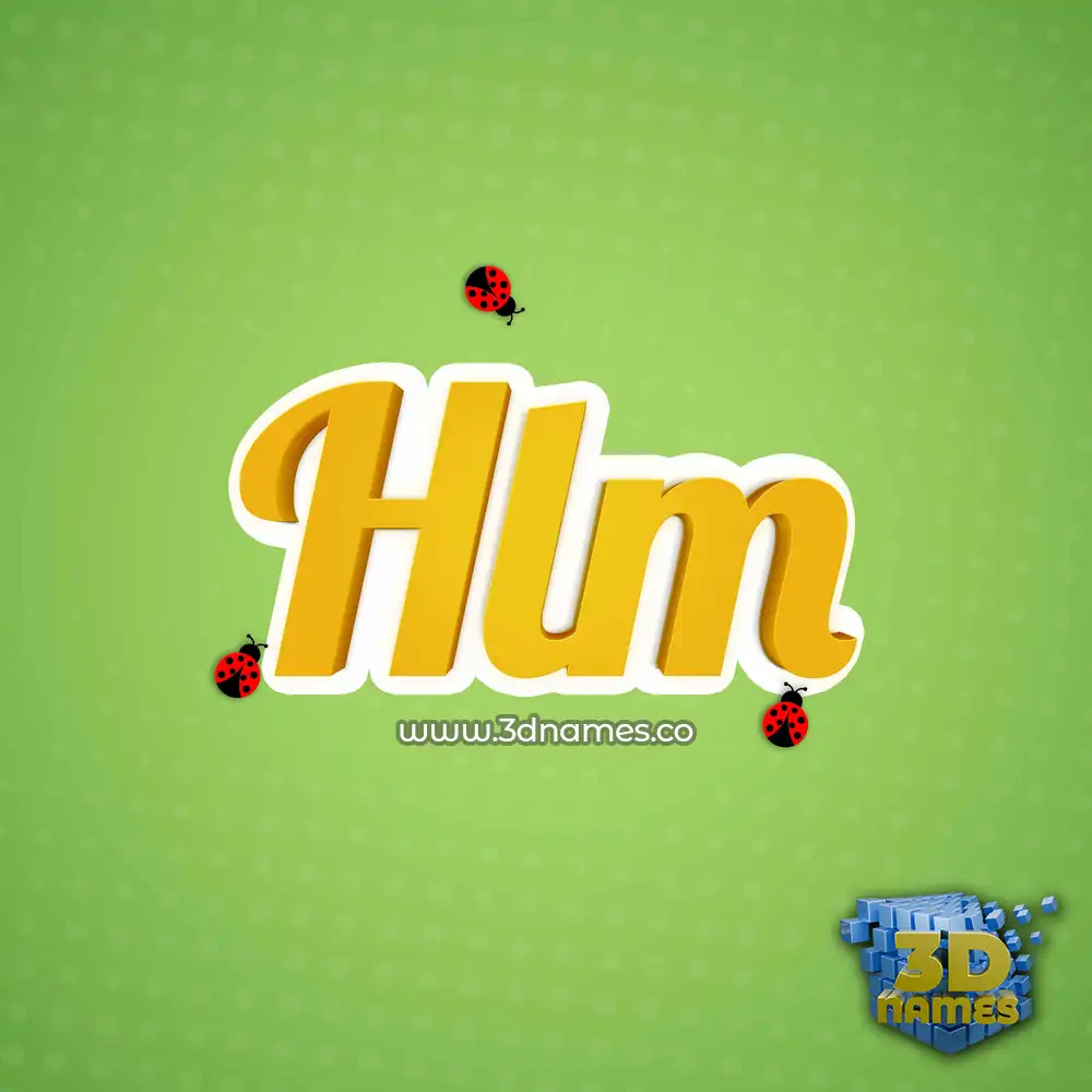 hlm in Ladybugs style - 3D name wallpaper