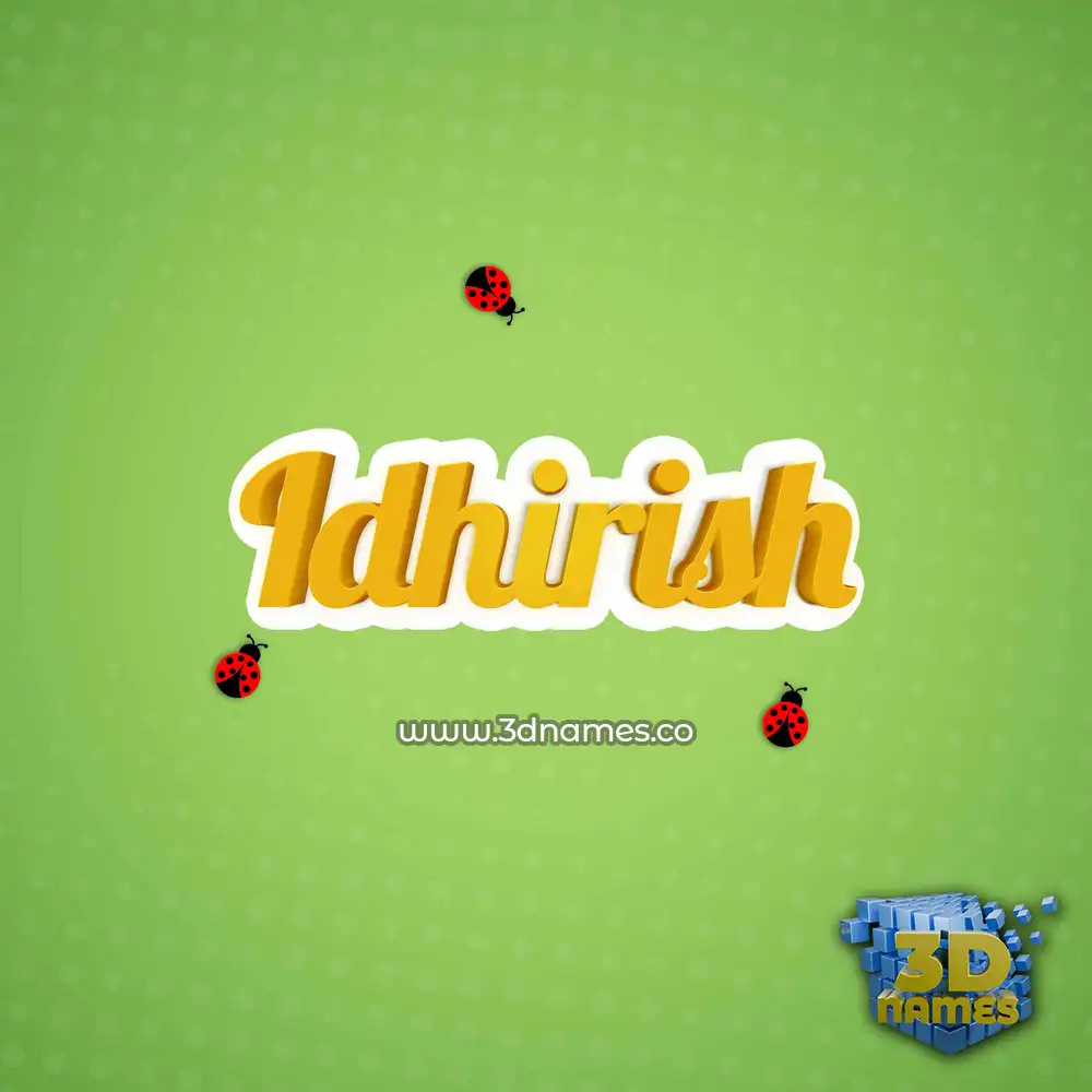 idhirish in Ladybugs style - 3D name wallpaper