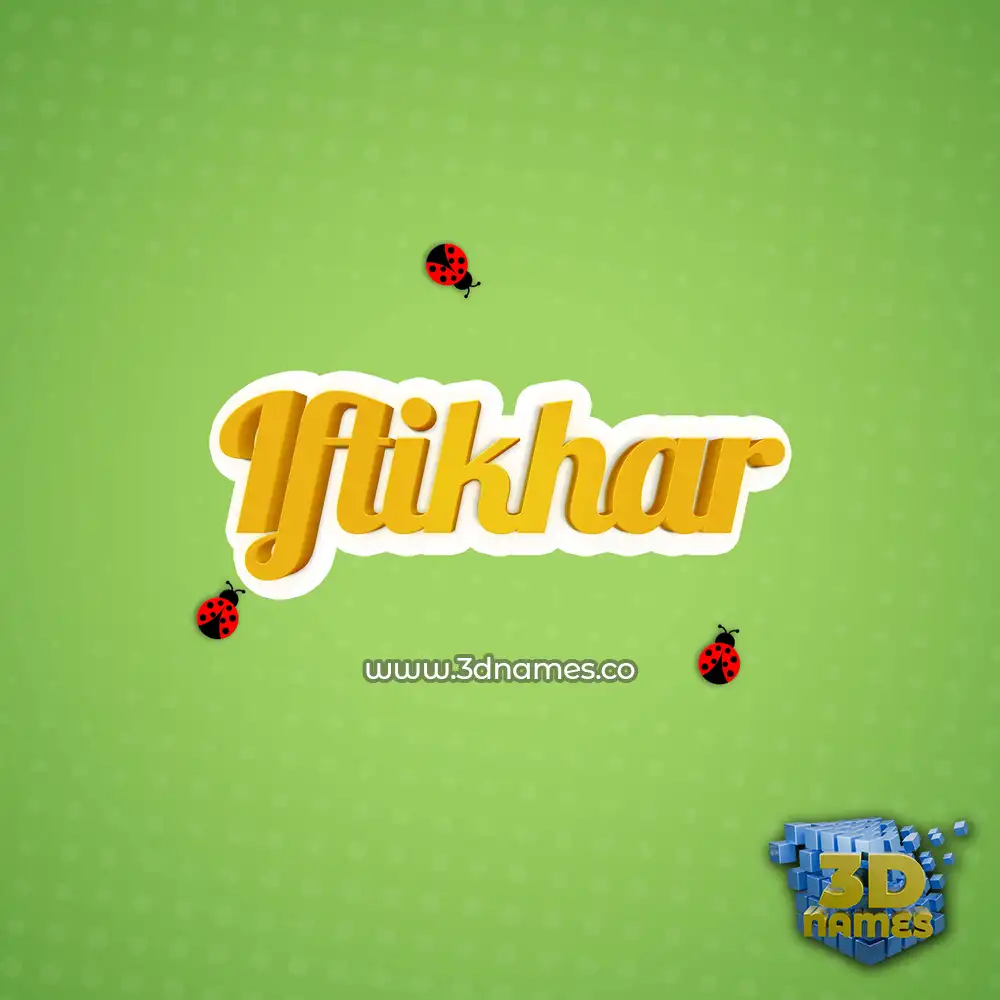 iftikhar in Ladybugs style - 3D name wallpaper