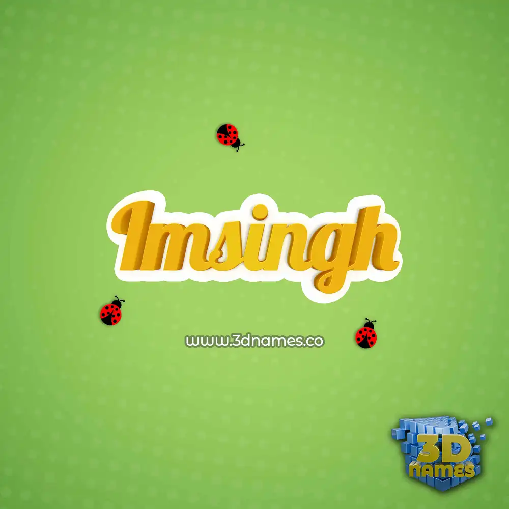 imsingh in Ladybugs style - 3D name wallpaper
