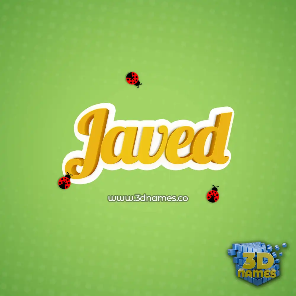javed in Ladybugs style - 3D name wallpaper