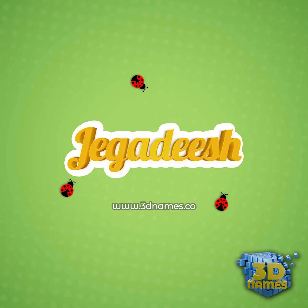 jegadeesh in Ladybugs style - 3D name wallpaper