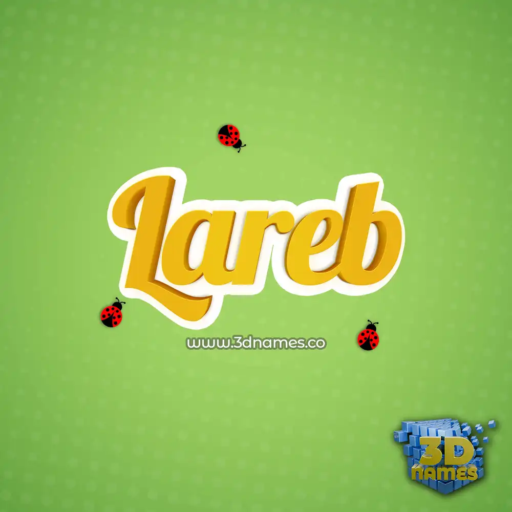 lareb in Ladybugs style - 3D name wallpaper