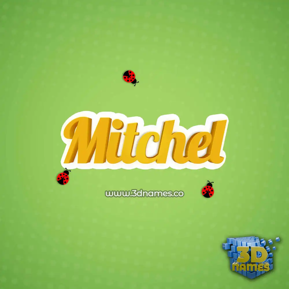 mitchel in Ladybugs style - 3D name wallpaper
