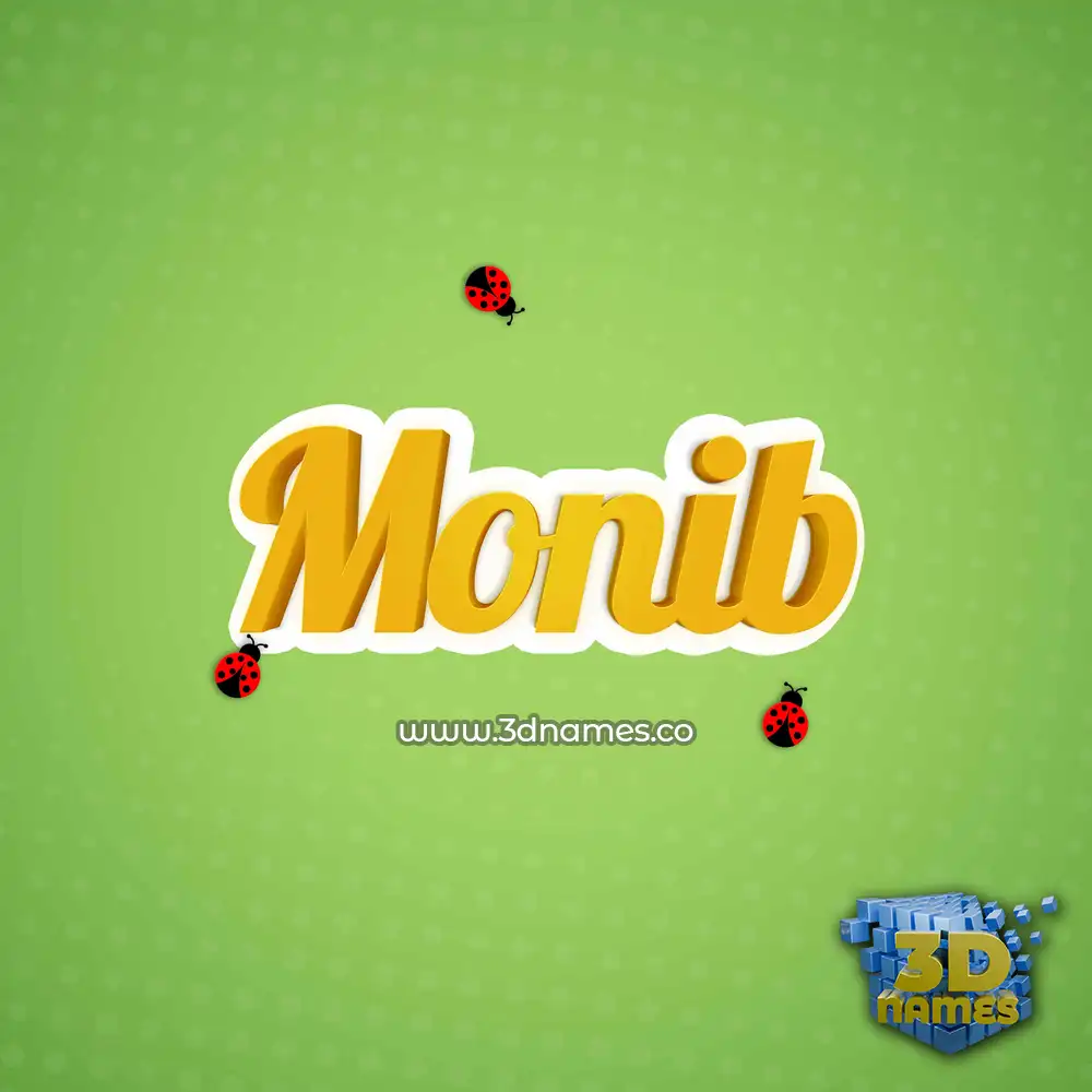 monib in Ladybugs style - 3D name wallpaper