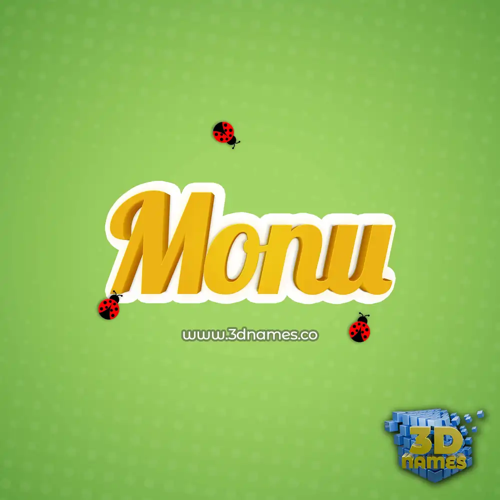 monu in Ladybugs style - 3D name wallpaper monu in Ladybugs style - 3D name wallpaper