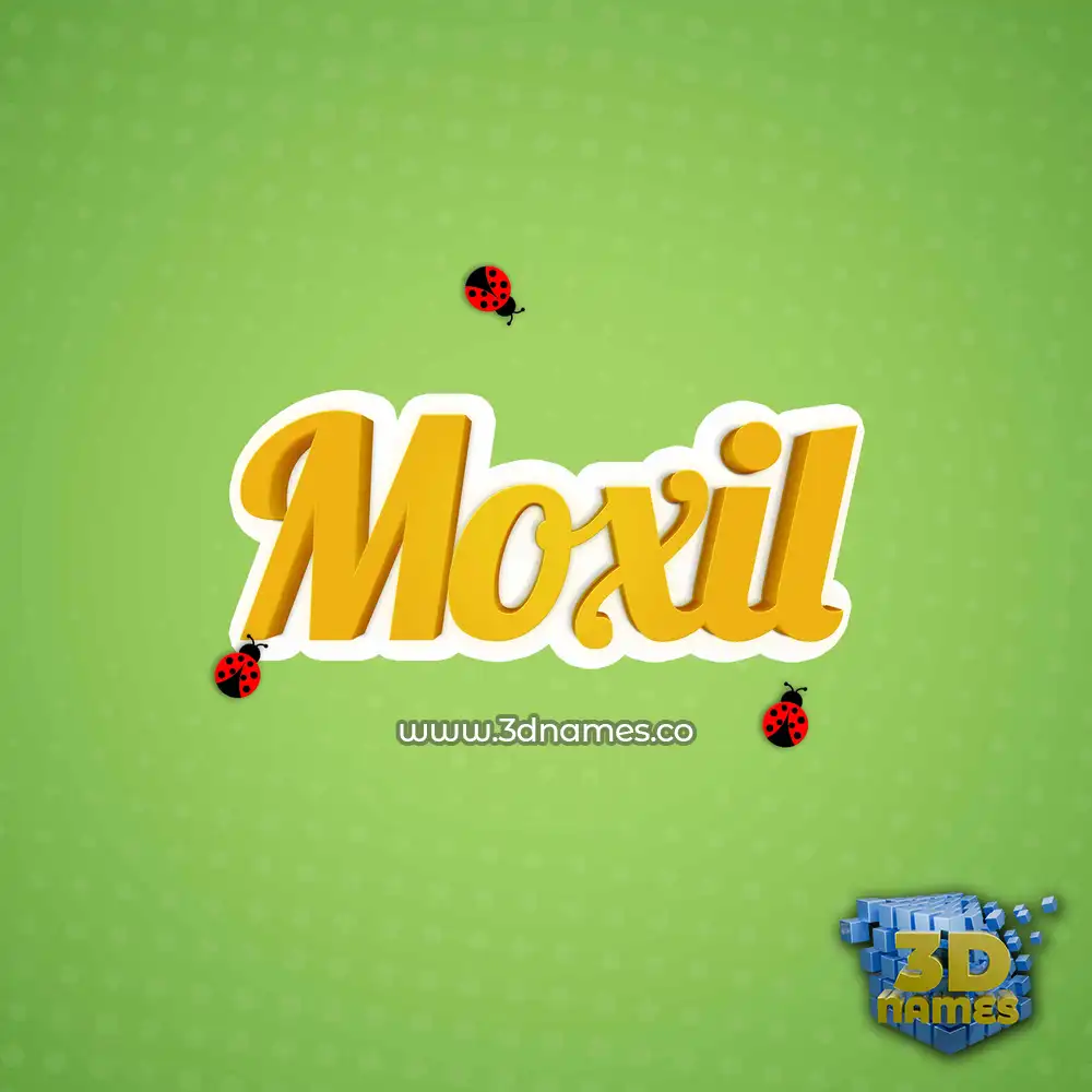 moxil in Ladybugs style - 3D name wallpaper