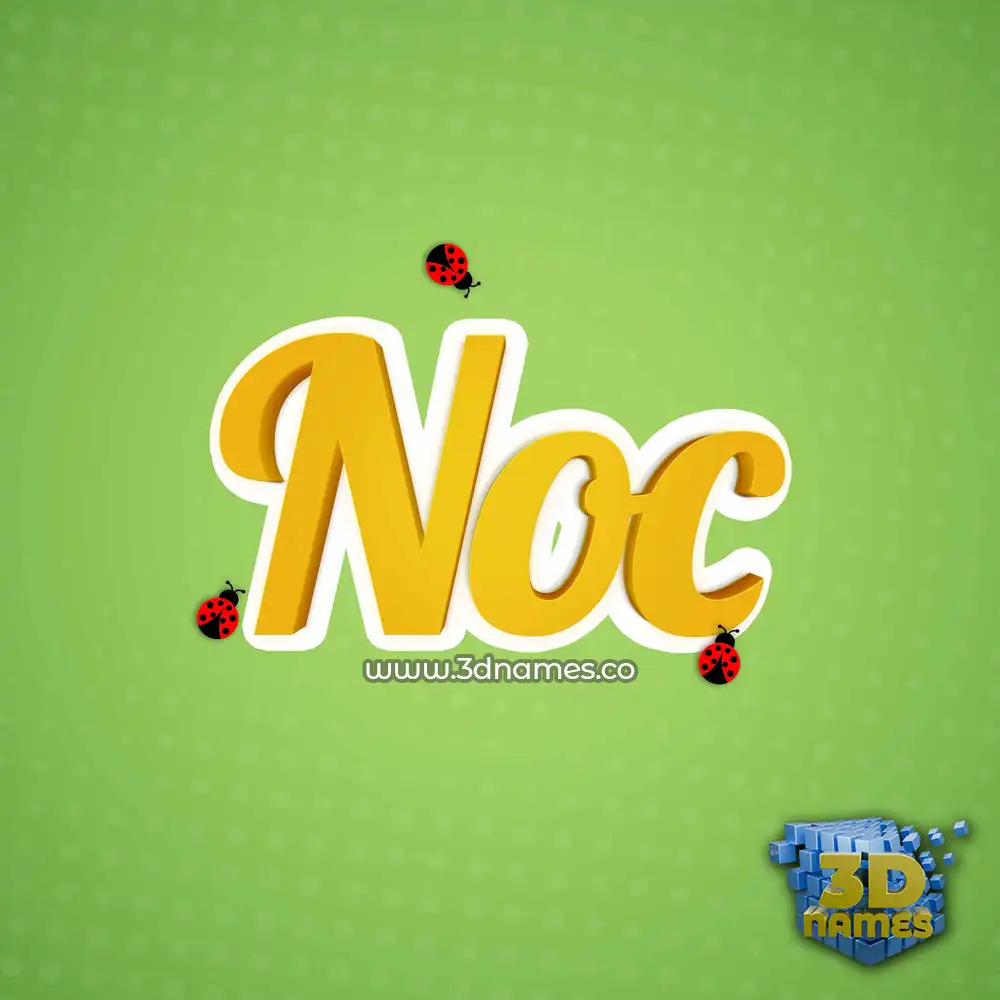 noc in Ladybugs style - 3D name wallpaper noc in Ladybugs style - 3D name wallpaper