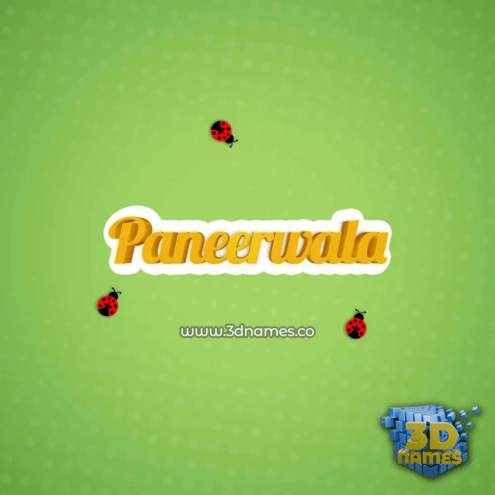 paneerwala in Ladybugs style - 3D name wallpaper