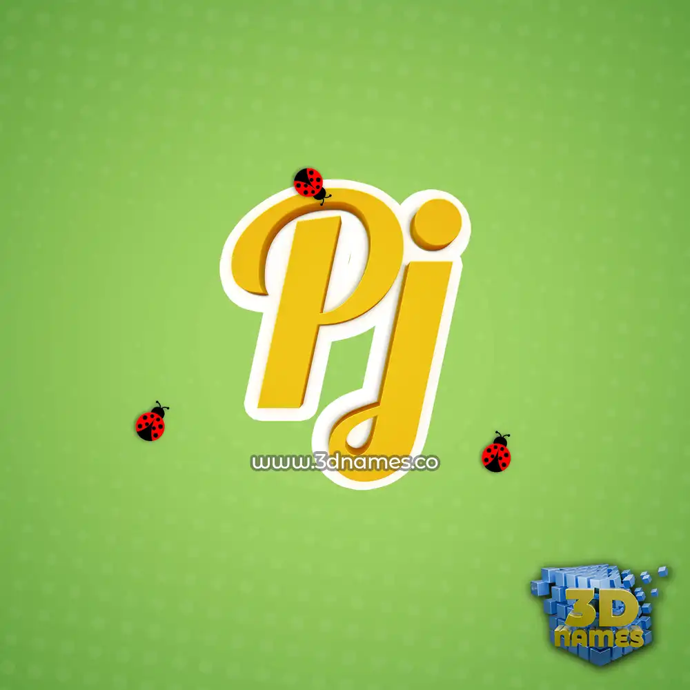 pj in Ladybugs style - 3D name wallpaper