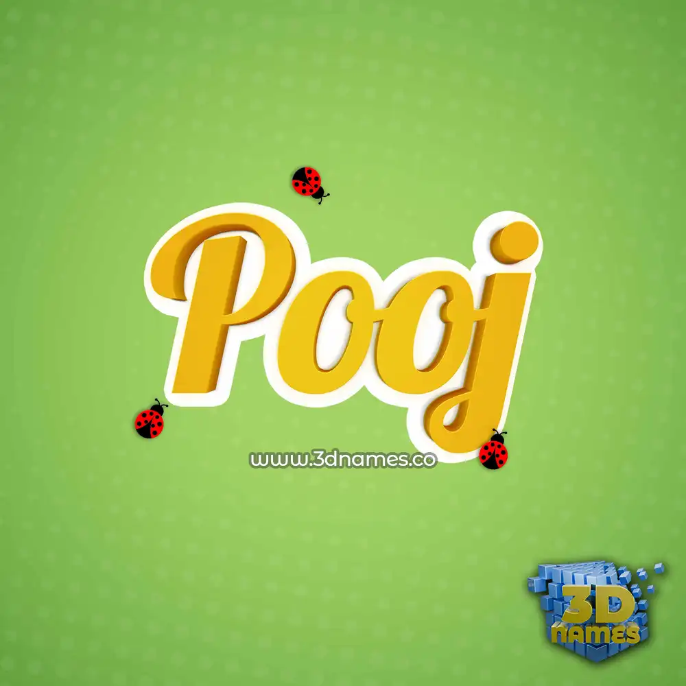 pooj in Ladybugs style - 3D name wallpaper