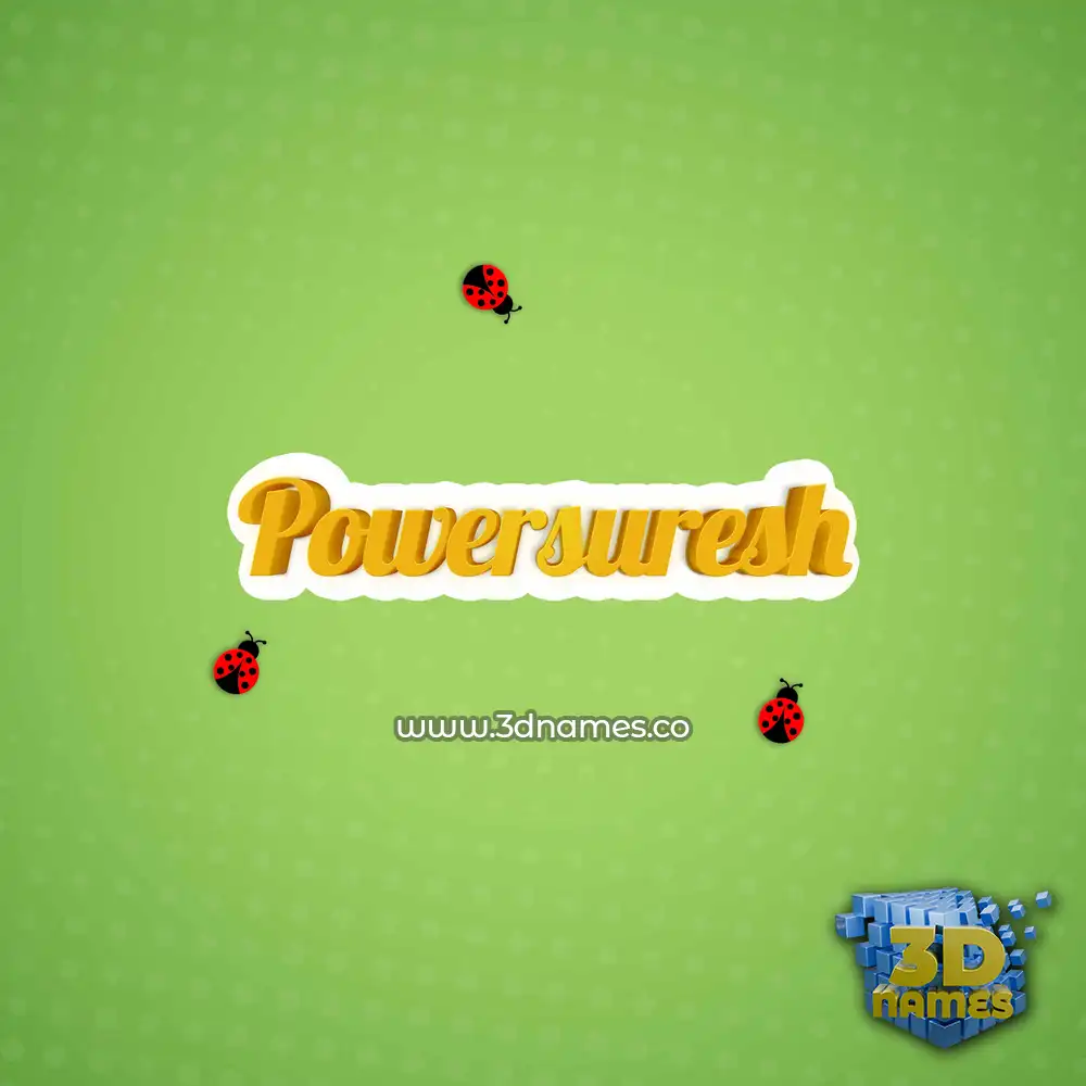 powersuresh in Ladybugs style - 3D name wallpaper