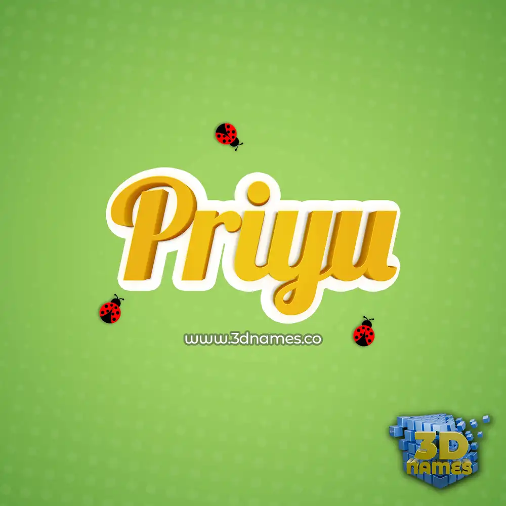 priyu in Ladybugs style - 3D name wallpaper