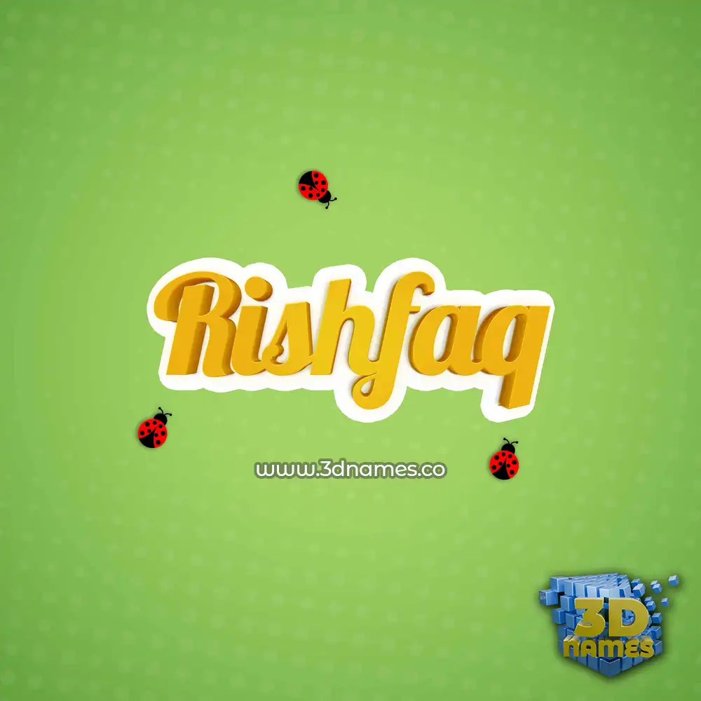 rishfaq in Ladybugs style - 3D name wallpaper rishfaq in Ladybugs style - 3D name wallpaper