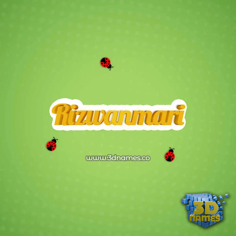 rizwanmari in Ladybugs style - 3D name wallpaper