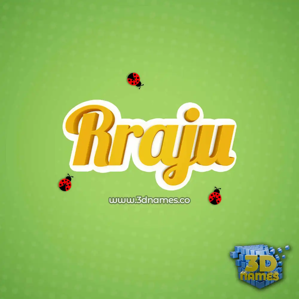 rraju in Ladybugs style - 3D name wallpaper