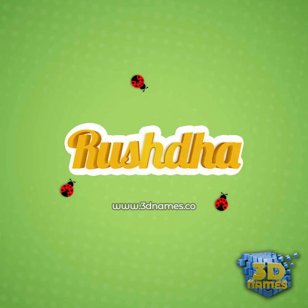 rushdha in Ladybugs style - 3D name wallpaper rushdha in Ladybugs style - 3D name wallpaper