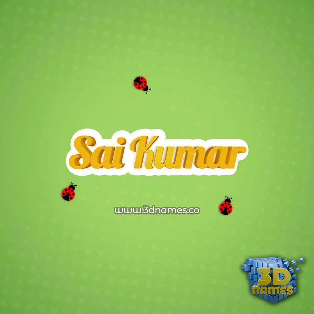 sai kumar in Ladybugs style - 3D name wallpaper