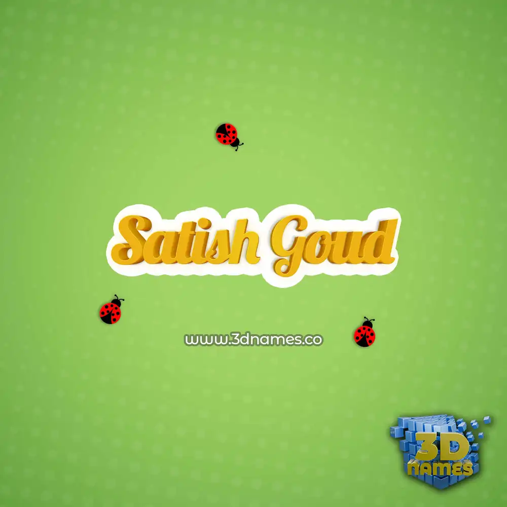 satish goud in Ladybugs style - 3D name wallpaper