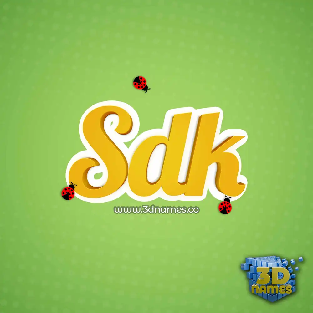sdk in Ladybugs style - 3D name wallpaper