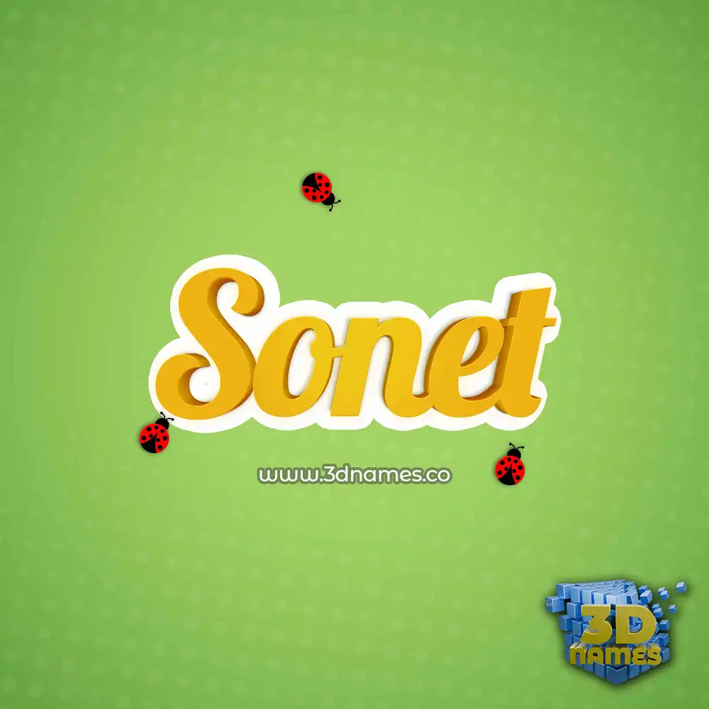 sonet in Ladybugs style - 3D name wallpaper sonet in Ladybugs style - 3D name wallpaper