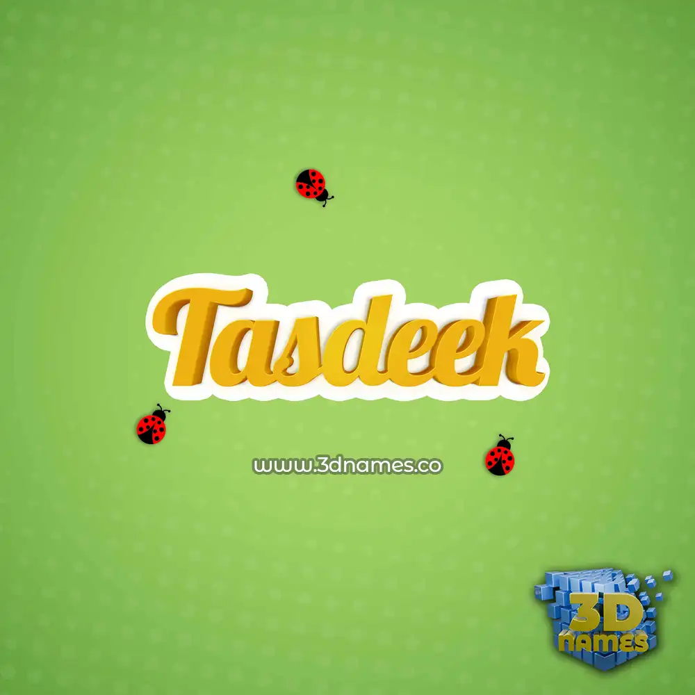 tasdeek in Ladybugs style - 3D name wallpaper