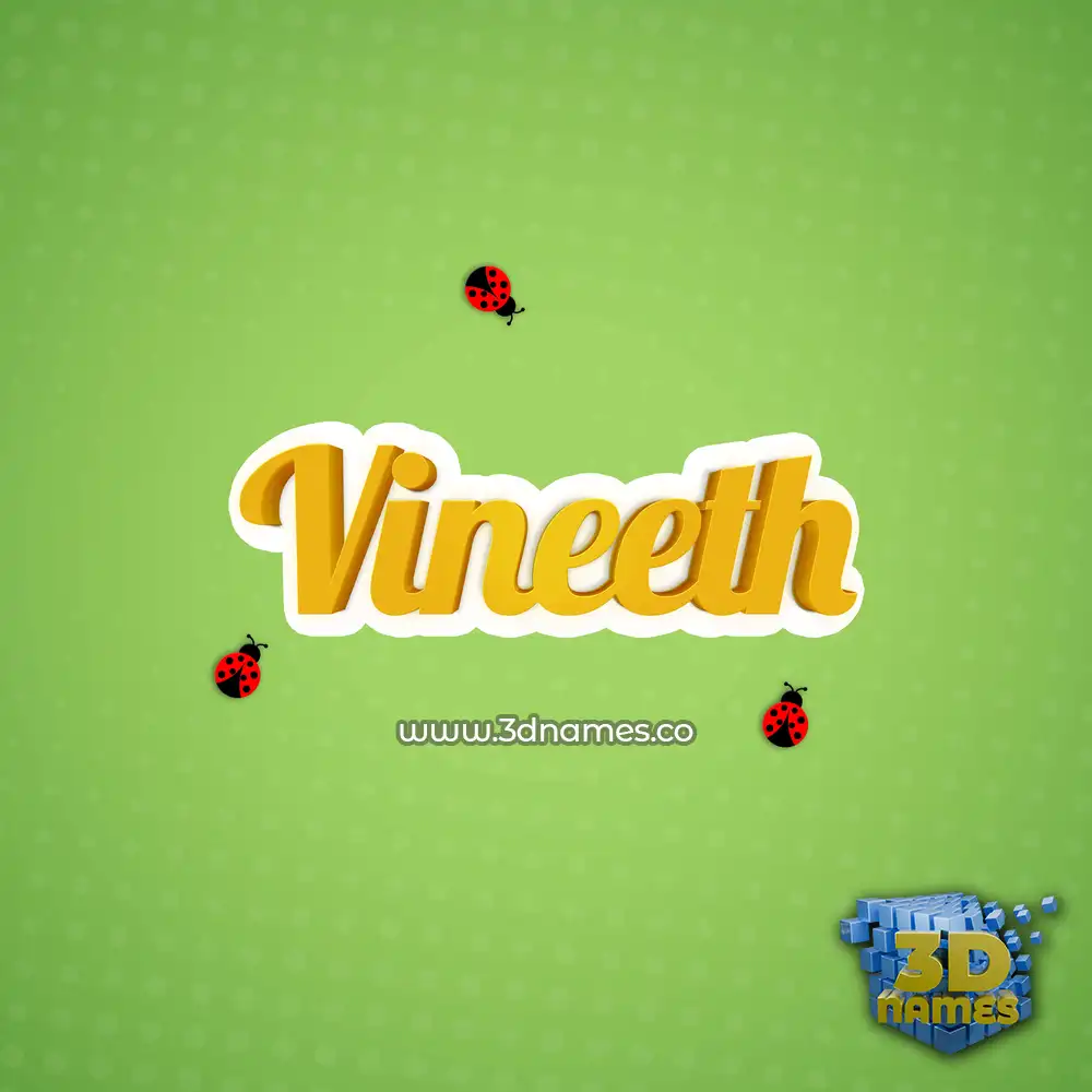 vineeth in Ladybugs style - 3D name wallpaper