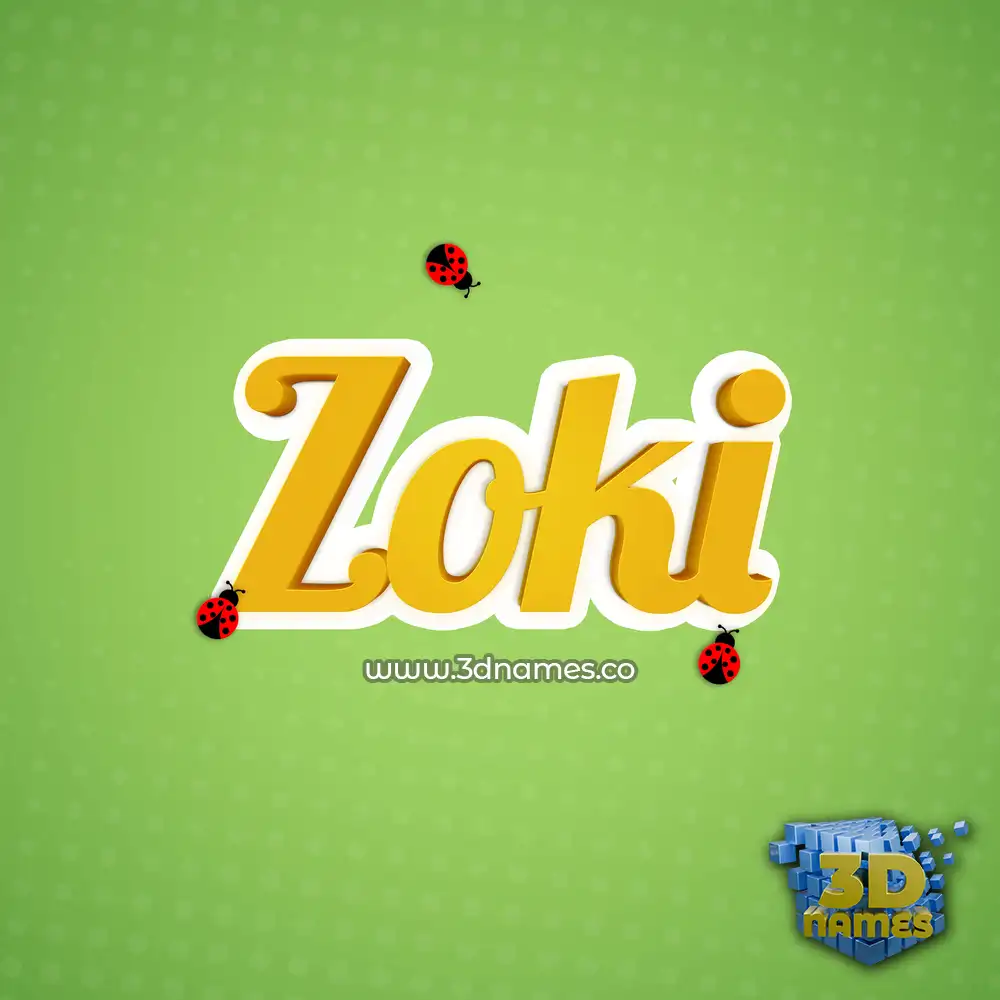 zoki in Ladybugs style - 3D name wallpaper zoki in Ladybugs style - 3D name wallpaper