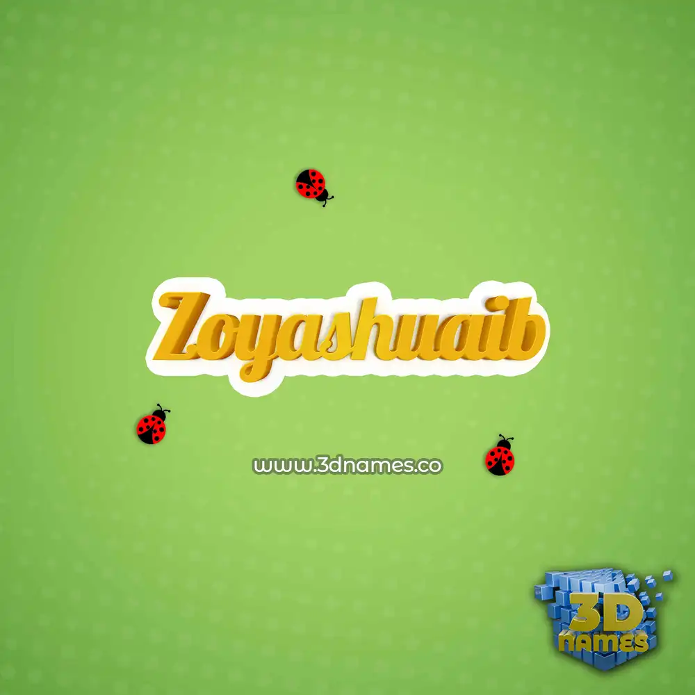 zoyashuaib in Ladybugs style - 3D name wallpaper